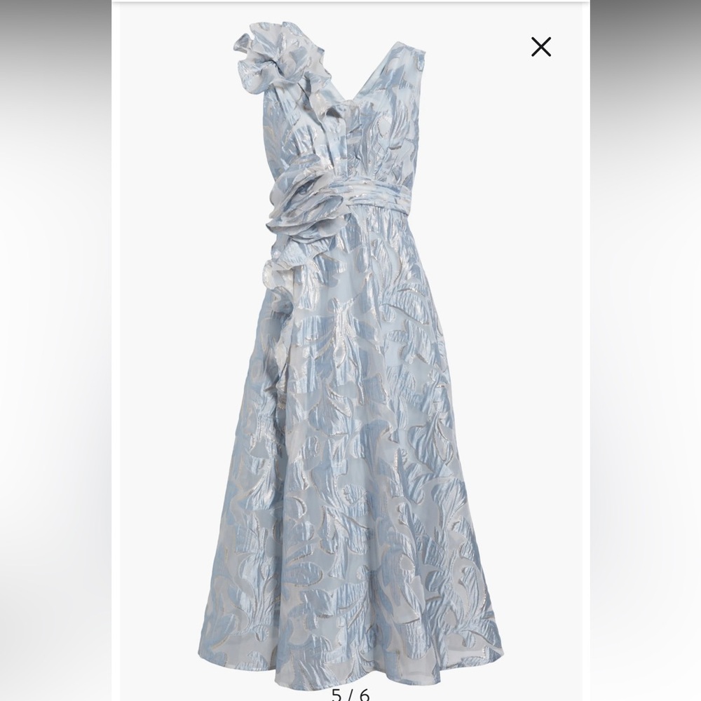 NWT Tahari ASL Floral Jacquard Metallic Midi/Maxi Dress 12 - Picture 6 of 12